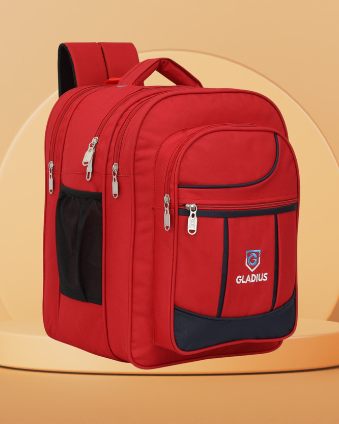 GLADIUS School Bag for Boys & Girls of class (4-10) Waterproof School Bag(Red, 45 L)