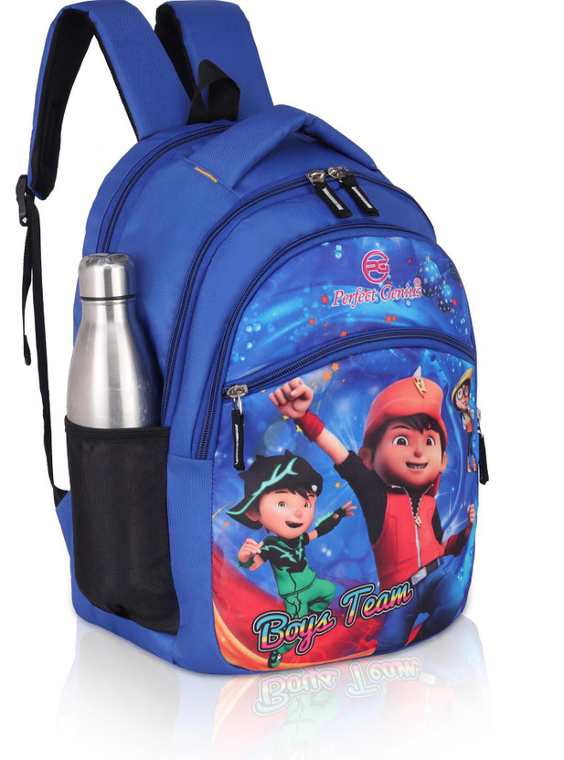 PERFECT GENIUS Kids Stylish Junior School Bag Backpacks Cartoon/Boy/Girl/Baby/ (3-9 Years) Waterproof School Bag(Light Blue, 26 L)