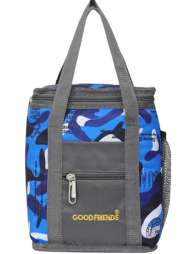 GOOD FRIENDS Travel Lunch / Tiffin / School Storage Bag Waterproof Lunch Bag(Blue, Multicolor, 4 L)