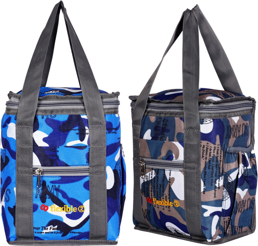 Flexible Flexible Hand Lunchbag Mediumsize COMBO for office, School,Picnic (Blue,Multicolour,10L) Waterproof Lunch Bag(Dark Blue, Blue, 10 L) - Flipkart Deal