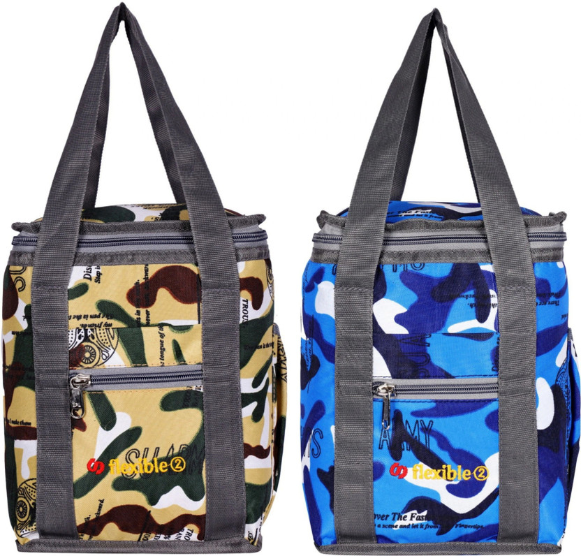 Flexible Flexible Hand Lunchbag Mediumsize COMBO for office, School,Picnic,college(Beige,Blue,10L) Waterproof Lunch Bag(Beige, Dark Blue, 10 L) - Flipkart Deal