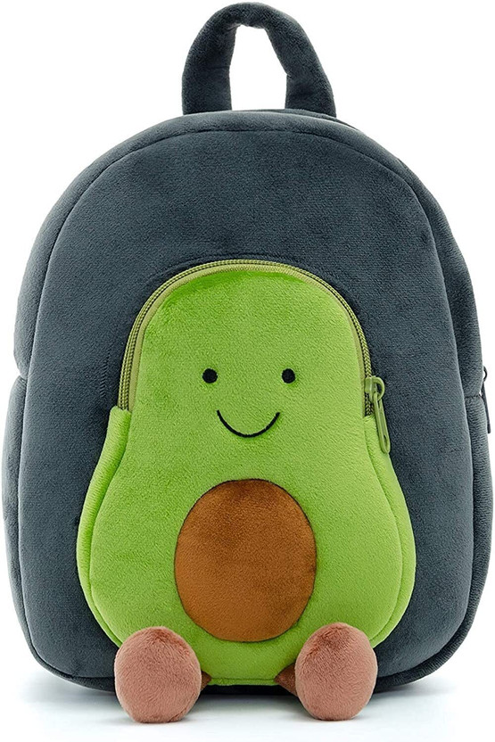 HappyChild Cute Kids Plush Animal Cartoon Travel Bag for Baby Girl/Boy 2-5 Years School Bag(Green, Grey, 10 L)