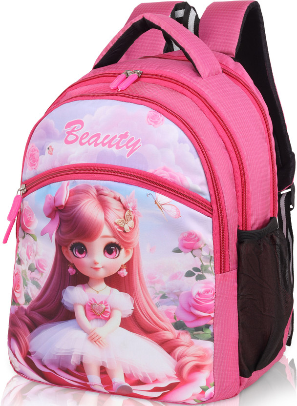SJ Enterprises School Bag for Boys & Girls Lightweight Kids Backpack bag Cartoon Bag Waterproof School Bag(Pink, 25 L)