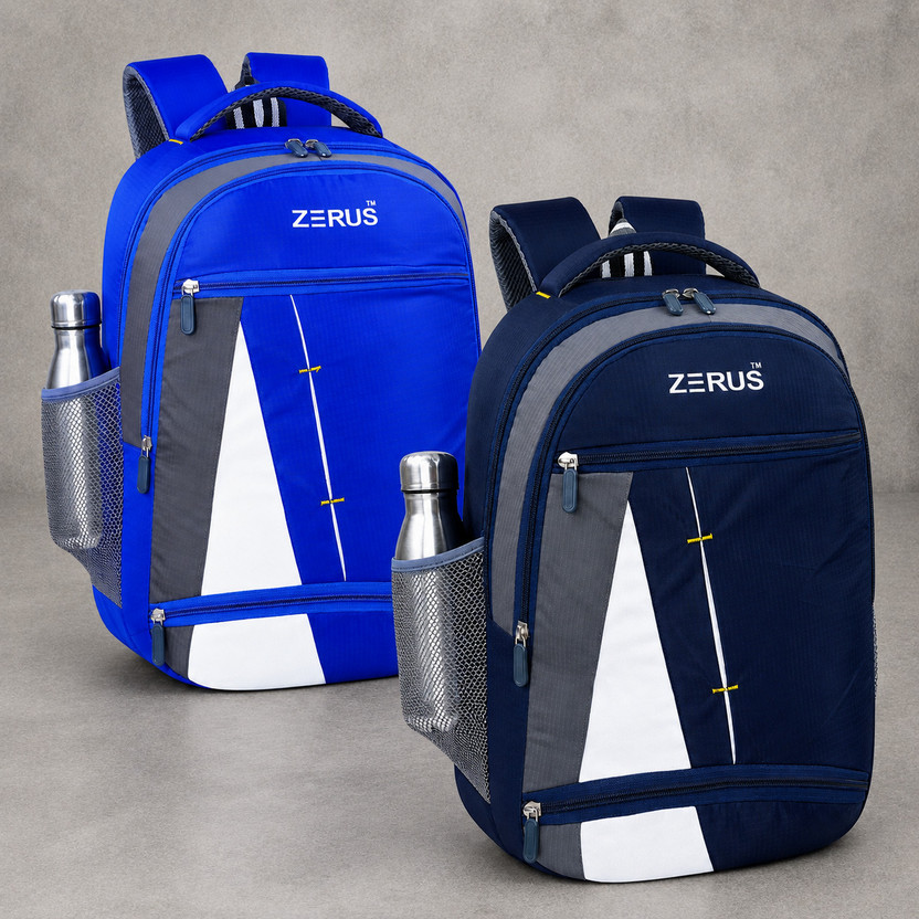 ZERUS ZERUS Laptop Backpack Combo Pack Waterproof Travel School College Office Bag Waterproof Backpack(Dark Blue, 30 L) - Flipkart Deal
