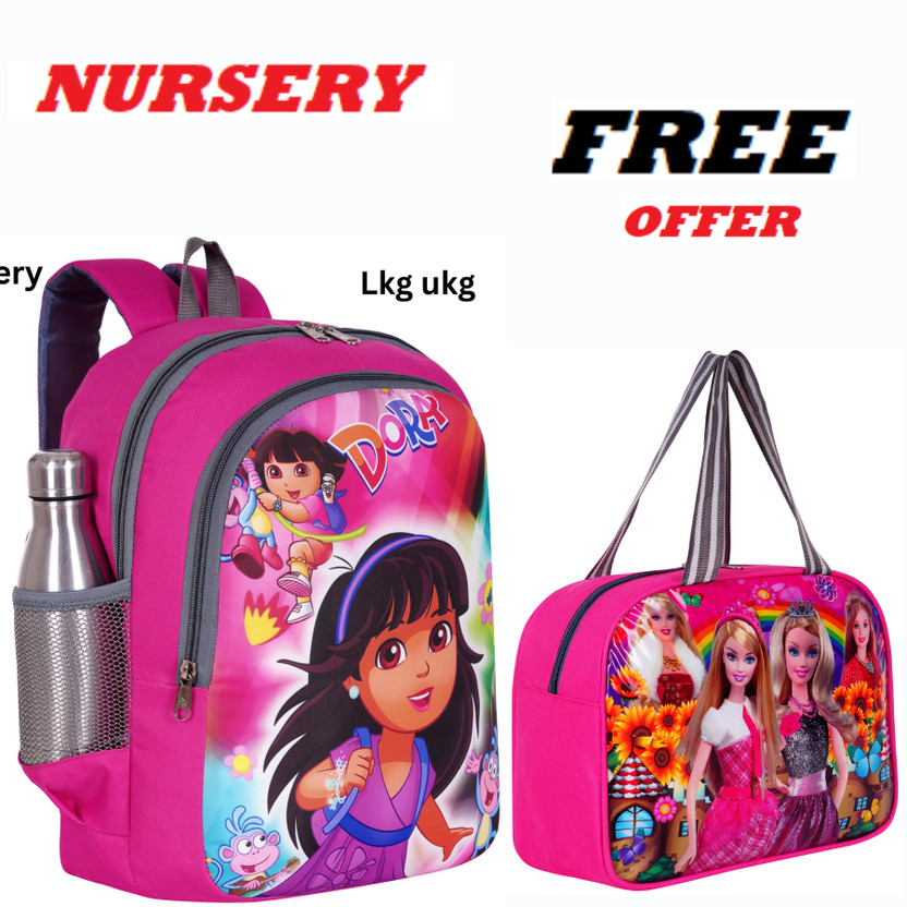 bayo Dora 15x11 inch Pre-School For Nursery (LKG/UKG)Girls/Boys kids school Bag Waterproof School Bag(Pink, 25 L)