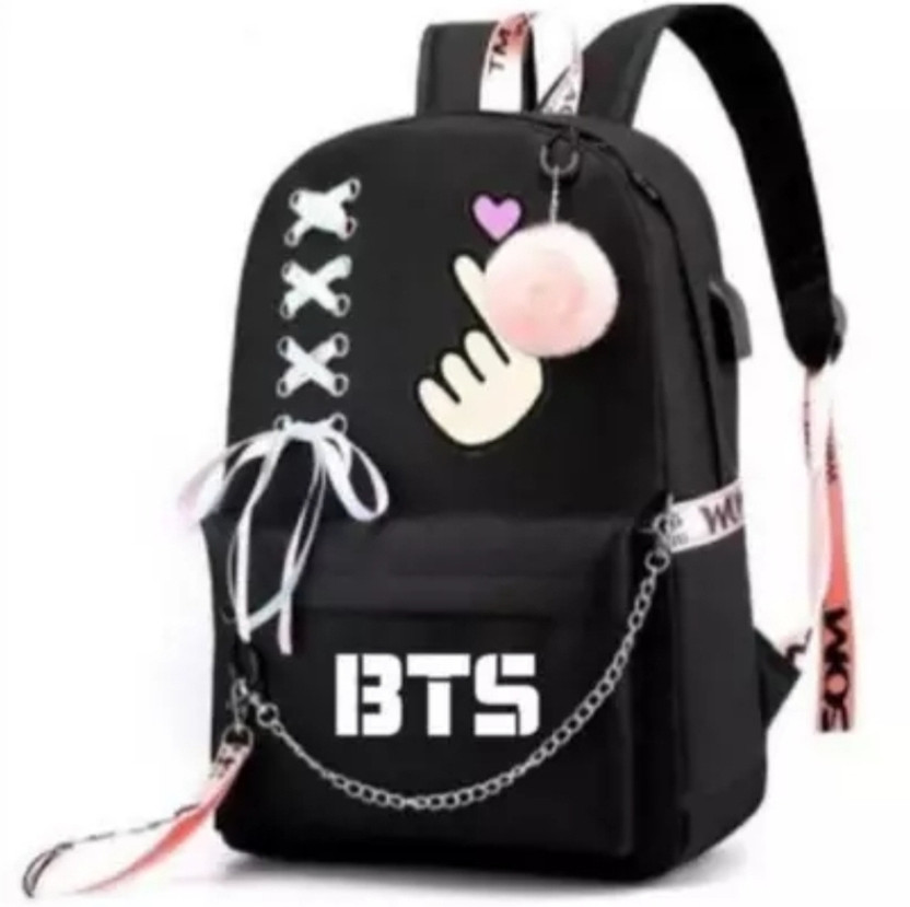 Creativeproduct Small 15 L Laptop Backpack BTS Design Casual 15 L Backpack (Black) Waterproof Backpack(Black, 15 L)
