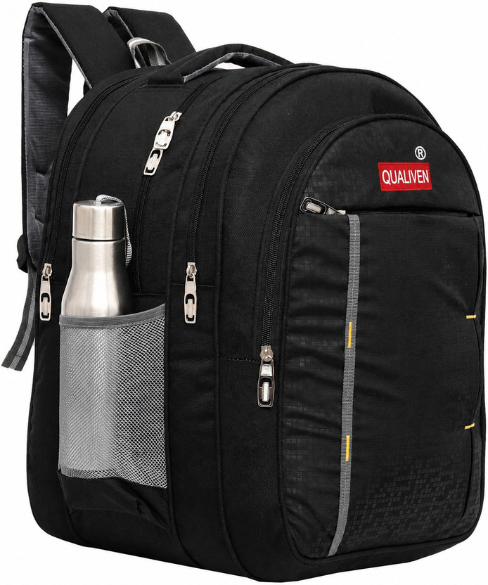 QUALIVEN High Quality Stylish Casual Waterproof School Bag Class 6th to 10th Waterproof School Bag(Black, 70 L)