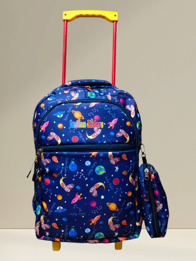 Indian Riders Space Boy School Kids School & Travel Trolley Bag (18 Inch (Blue) 30 L Waterproof Trolley(Blue, 30 L)