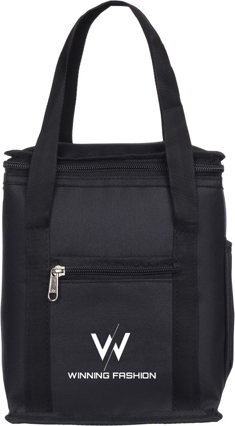 WINNING FASHION Lunch/Tiffin Bag For School College Office Dayout Waterproof Lunch Bag(Black, 10 L)