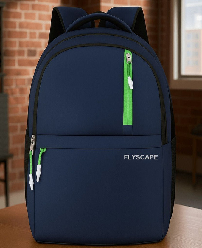 Flyscape TERROR Waterproof School Bag(Blue, Green, 25 L)