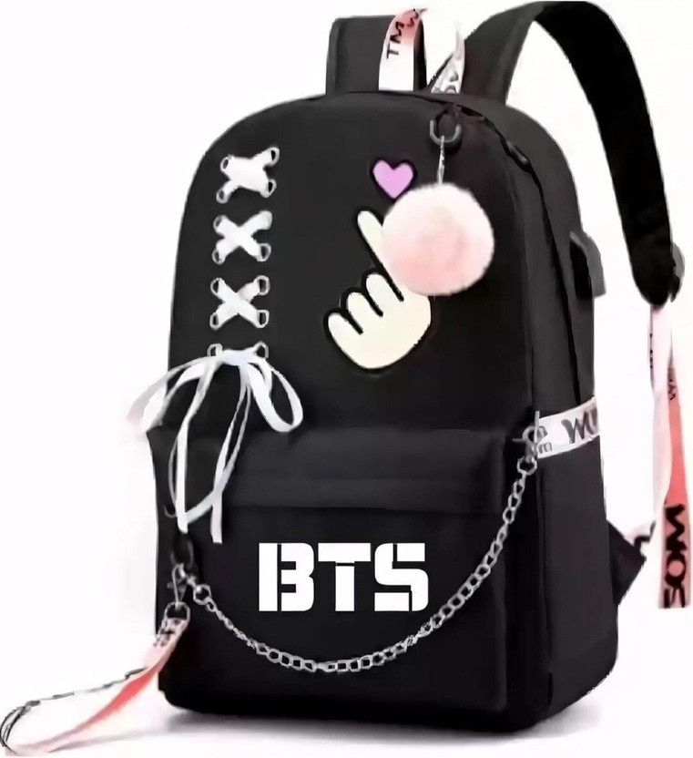 Creative prod BTS K-POP Casual Daypack Laptop/College/School Bag Waterproof Backpack(Black, 15 L)