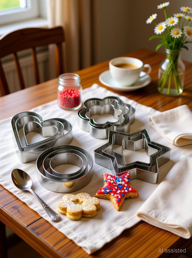 ARNAH TREASURE Cookie Cutter Set Stainless Steel Mould Design Baking Accessories and Tools Essential Material Large Items Needs kit Beginners for Making Cake and Cookies Cookie Press(Pack of 12)