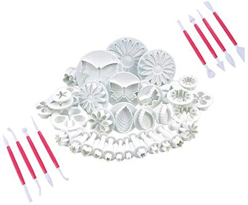 SYGA 33 Pieces Flower Fondant Cake Sugarcraft Decorating Kit Cookie Mould with 8 Bon Fondant for Cake Cookie Cutter(Pack of 33)