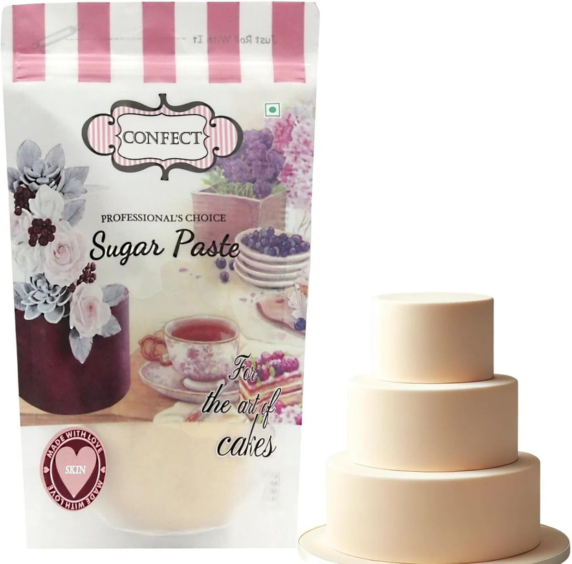 Confect Confect Ivory Edible Fondant for Cake Decoration | Nut-Free, Palm Oil-Free- Sugar Paste(1 kg, Vanilla) - Flipkart Deal