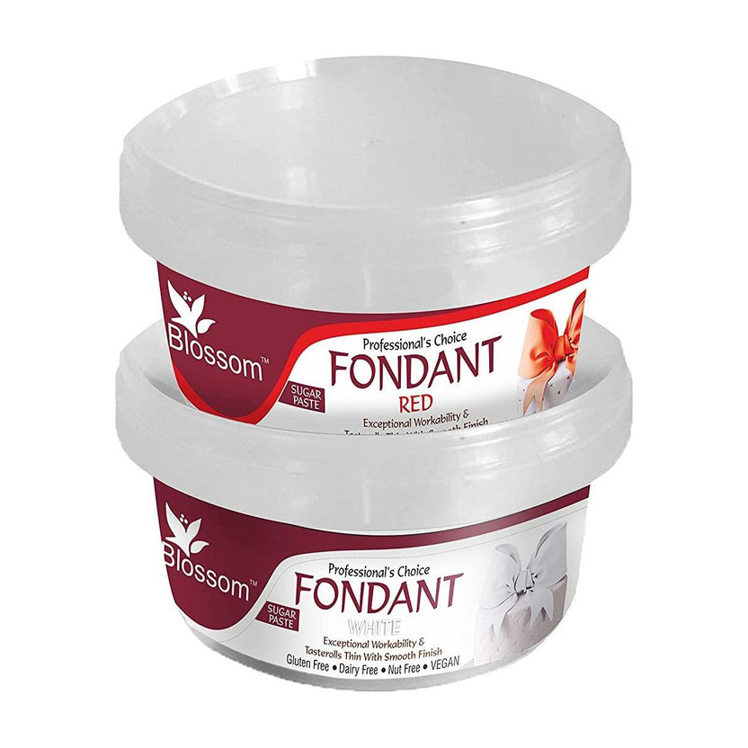 BLOSSOM BLOSSOM White - Red Sugar Paste / Fondant for Cake Decorating, 200g - Pack of 2 Sugar Paste(200 g, Red, White, Pack of 2) - Flipkart Deal