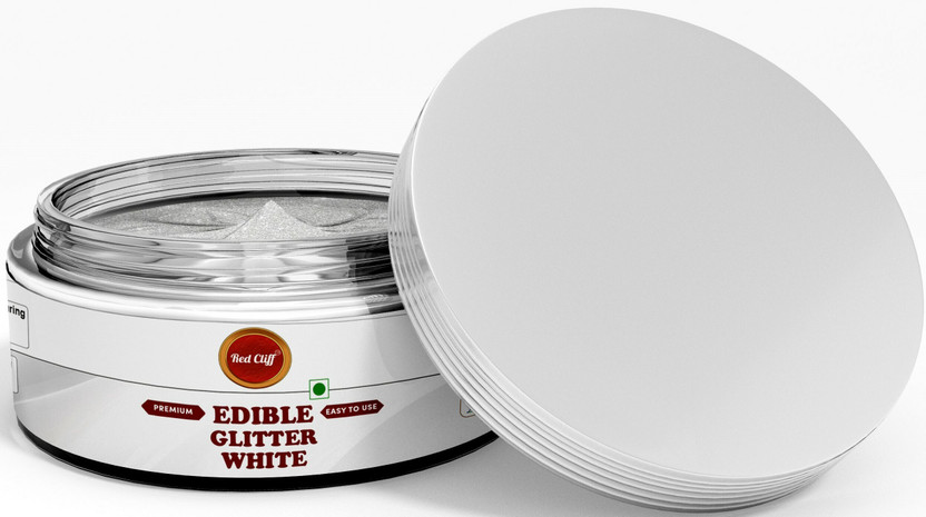 RED CLIFF Premium Edible Glitter | WHITE | Metallic Glitter Ideal for Cake Decoration | Glitters(9 g)