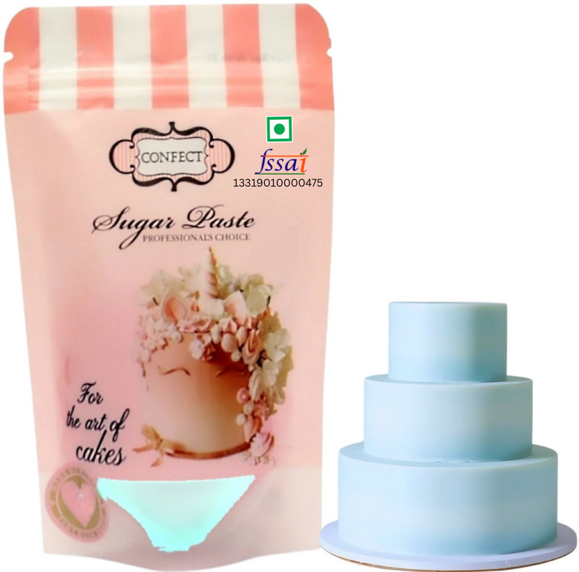 Confect Baby Blue Fondant – 250 Gms Sugar Paste(250 g)