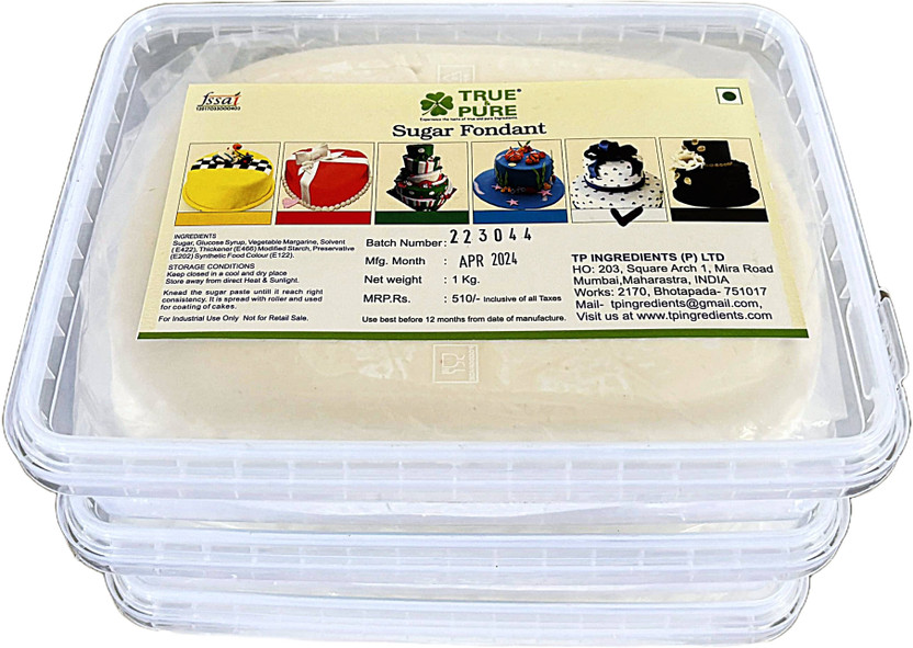 TRUE TRUE & PURE SUGAR_FONDANT_WHITE Sugar Paste(1 kg, NO FLAVOUR) - Flipkart Deal