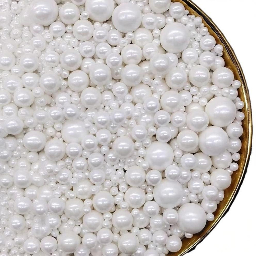 JAMBOREE White Edible Pearls sprinkle Cake sprinkle Cookie sprinkles,Sugar Pearl Cupcake Sprinkles(100 g)