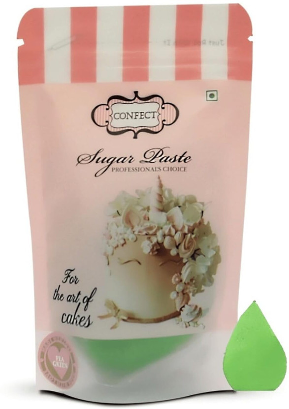 Confect Neon Green Edible Fondant for Cake Decoration | Nut-Free, Palm Oil-Free Sugar Paste(250 g, Vanilla)