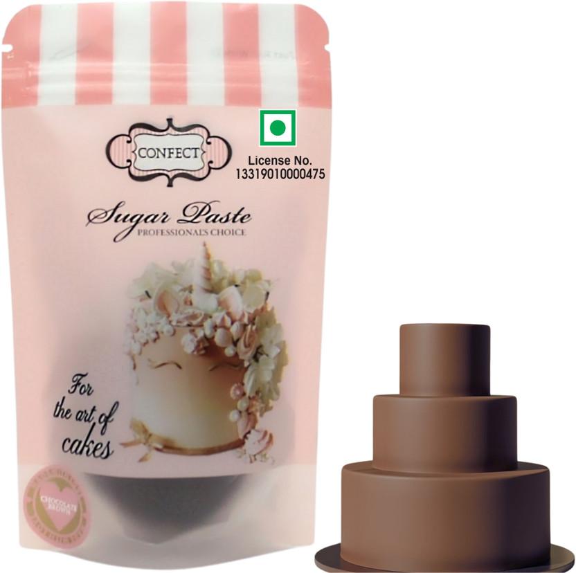 Confect Chocolate Brown Fondant-250gms Sugar Paste(250 g)