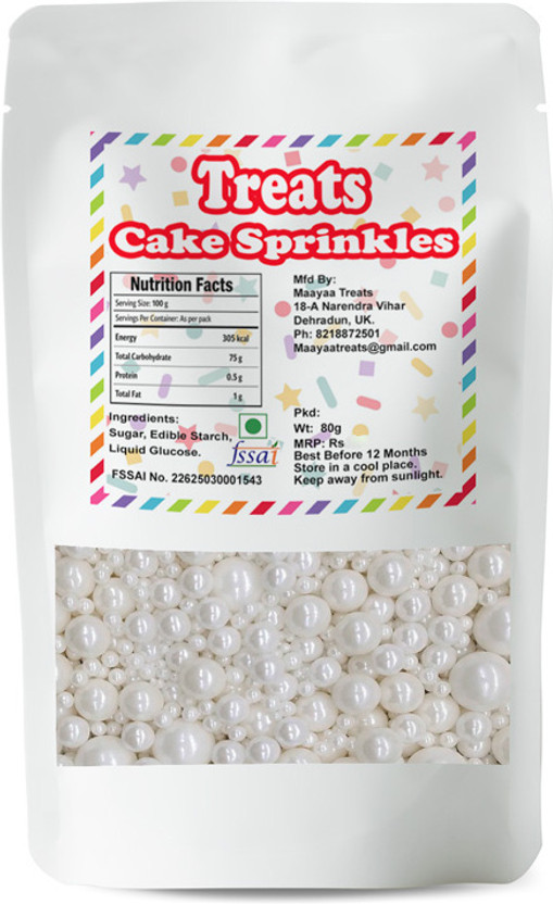 maayaa maayaa White Pearls Sugar Balls, Cake & Ice Cream Decoration Sprinkles(80 g) - Flipkart Deal
