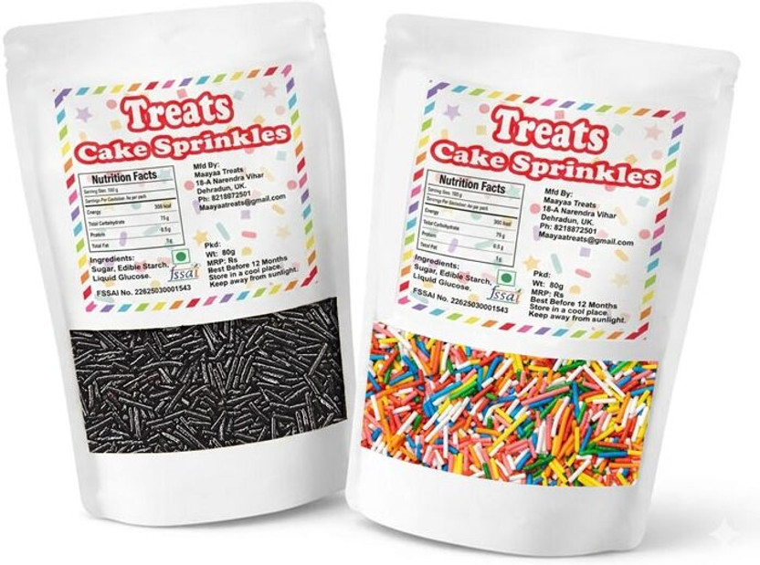 maayaa Chocolate & Rainbow Vermicelli Combo for Cake Decoration Sprinkles(160 g, Pack of 2)