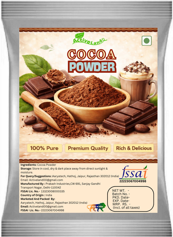 Activeland Cocoa Powder for Baking, Chocolate Drinks, Cake & Dessert Making Cocoa Powder(100 g)