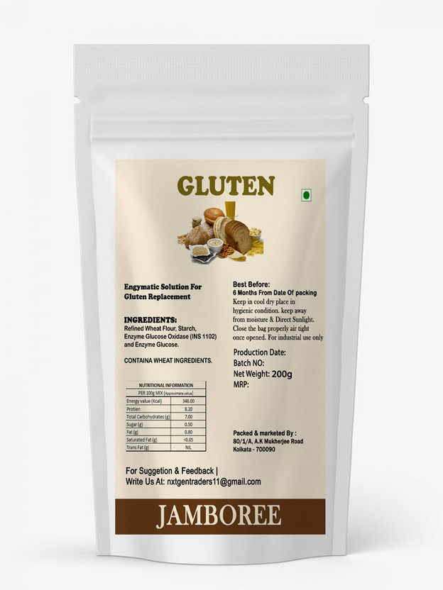 JAMBOREE Vital Wheat Gluten Flour 200gm, Baking Essential High Protein Gluten Powder(200 g)