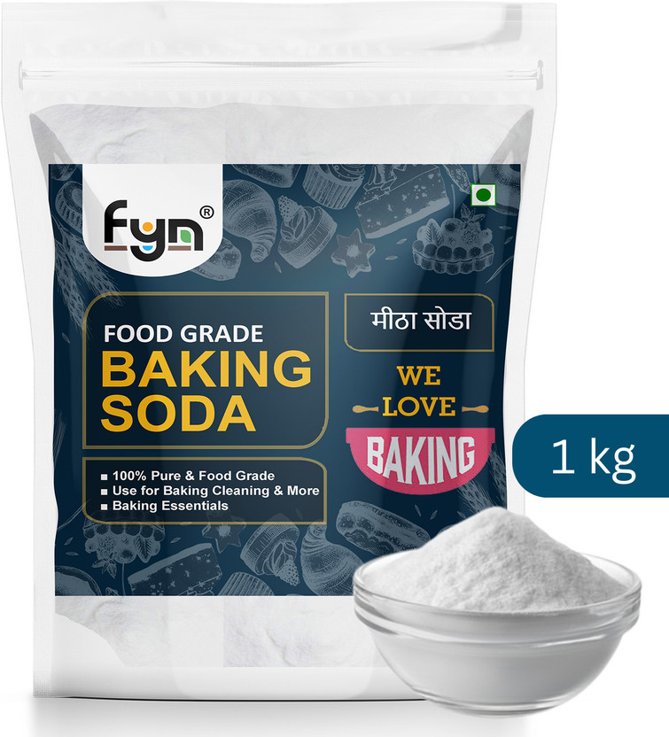 FYN Baking Soda Powder - Pure Food Grade For Baking, Cooking, Cleaning Baking Soda Powder(1 kg)