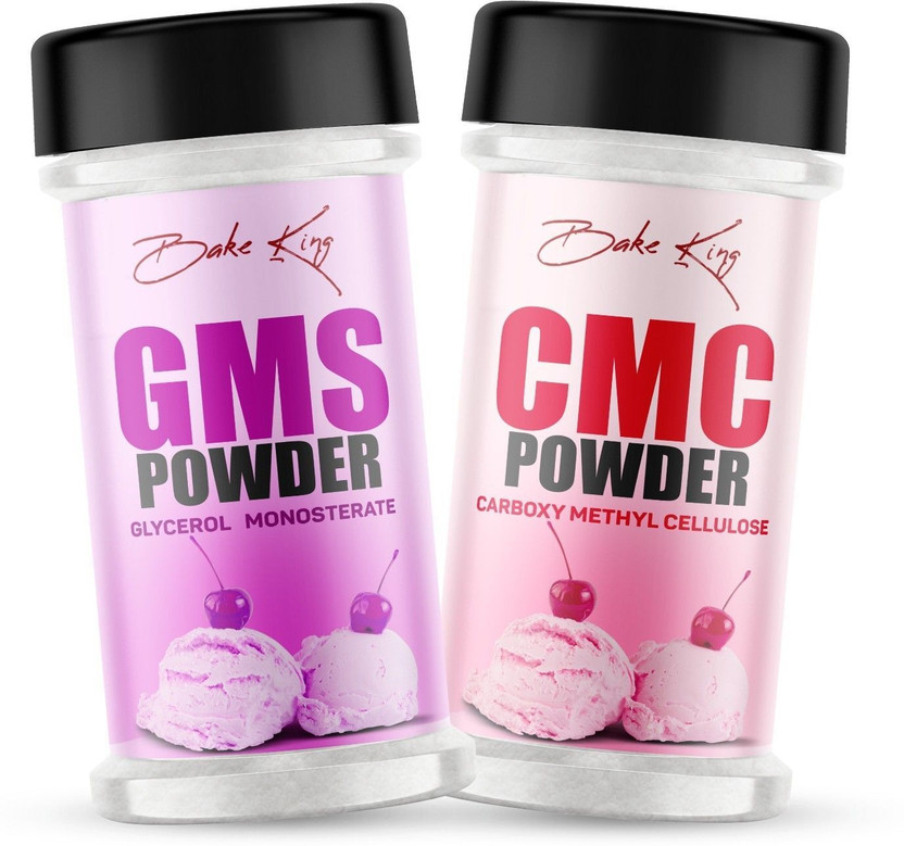 Bake King GMS Powder 50gm and CMC Powder 50gm | Making for Cake Premixes and Ice Creams Carboxymethyl Cellulose (CMC) Powder(2 x 50 g)