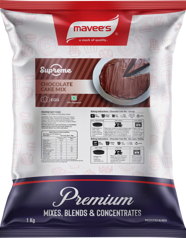 Flipkart mavee's Supreme - Chocolate Cake Mix (Egg), Premium Baking solutions Baking Powder(1 kg) - Flipkart Deal