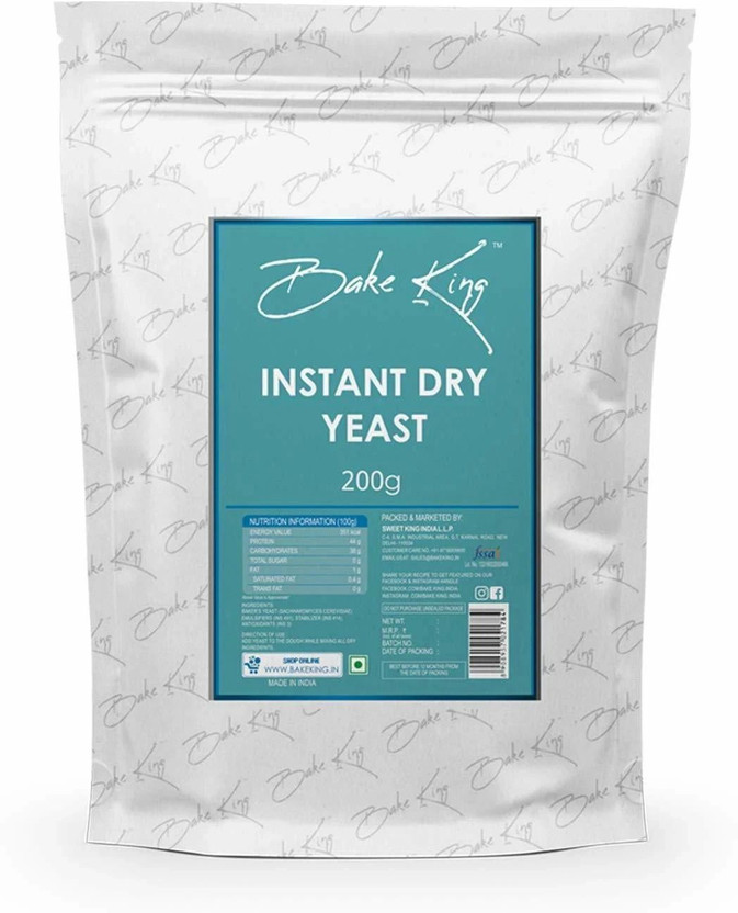 Bake King 200g Grade A Quality Dry Yeast Powder 200g for Baking, Pizza, Cake, Bread, Wine Making, Dosa Yeast Powder(200 g)
