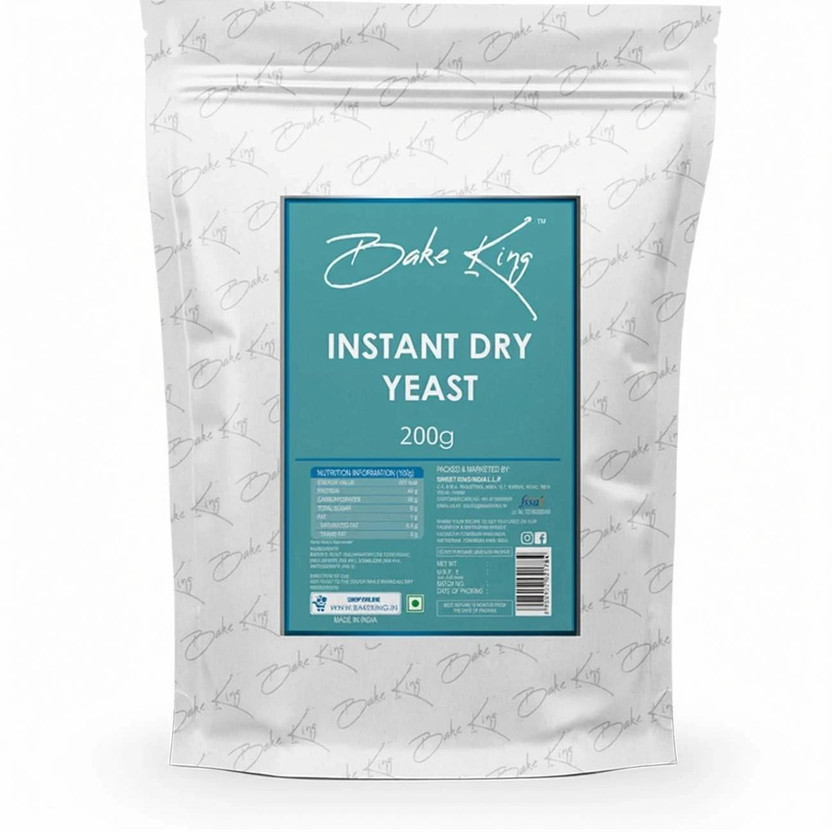 Bake King 200g Grade A Quality Dry Yeast Powder 200g for Baking, Pizza, Cake, Bread, Wine Making, Dosa Yeast Powder(200 g)