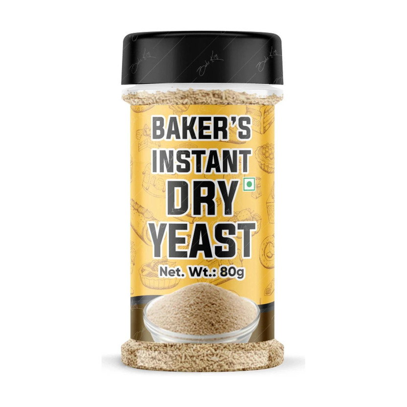 Bake King Grade A Quality 80gm- Active Instant Dry Yeast 80gm Yeast for Pizza Base Pantry, Baking Bread and Cake, Khamir Powder 80gm Yeast Powder Yeast Powder(80 g)