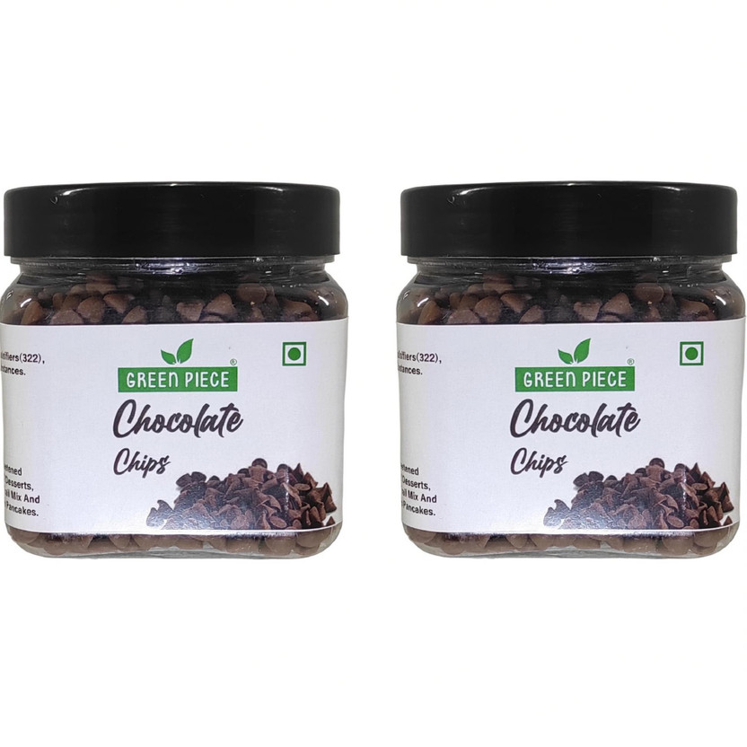 GREEN PIECE Dark Choco Chips/Chocolate Chips 250gm(Pack of 2) Choco Chips Solid(2 x 250 g)
