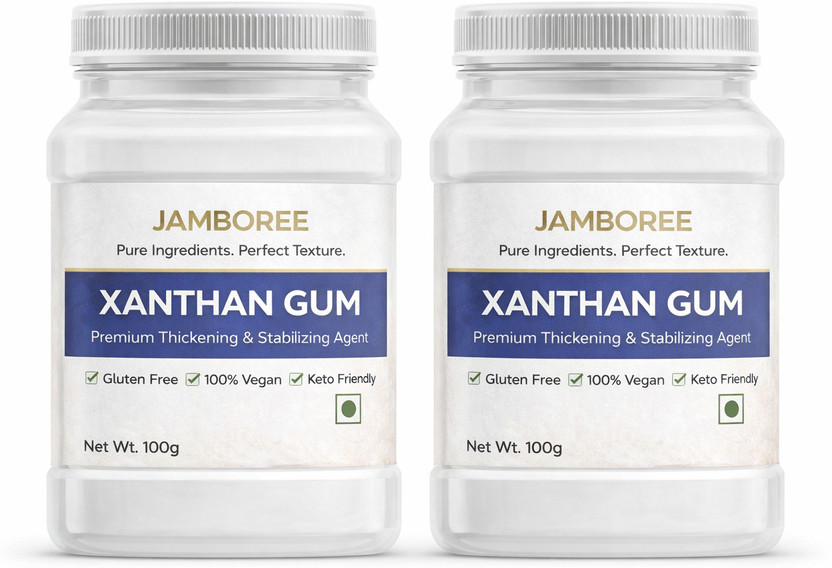 JAMBOREE Xanthan Gum Powder 200g | Food Grade Thickener | Gluten Free, Vegan Baking Powder(2 x 100 g)