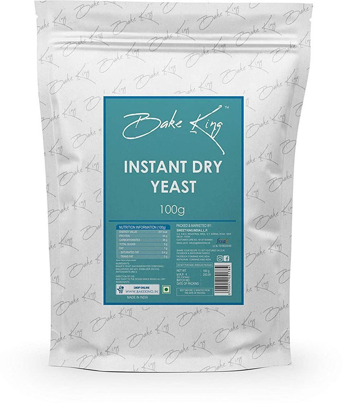 Bake King Instant Dry Yeast 100g | Grade A Quality | for Baking, Pizza, Cake, Bread, Wine Making, Dosa Yeast Powder(100 g)