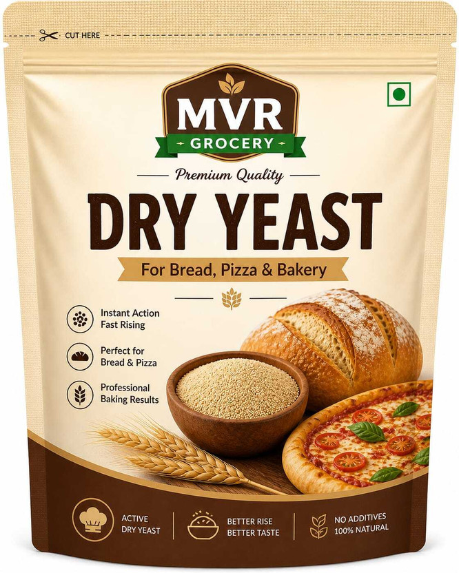 MVRGrocery Active Dry Yeast Powder Used for Baking, Bread, Cake, Pizza Making Yeast Powder(65 g)