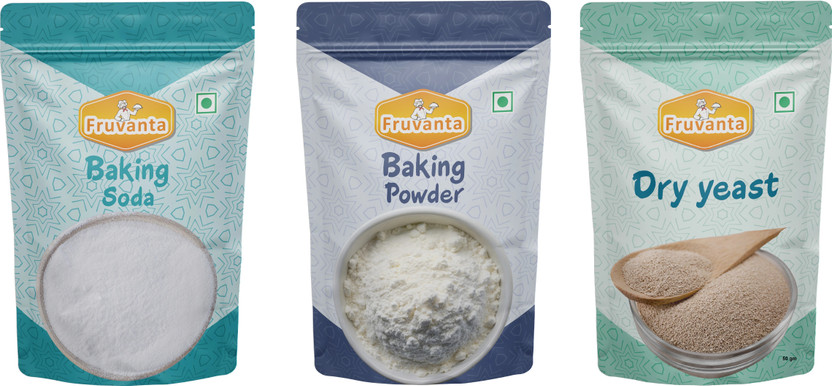 Fruvanta Baking Powder (100gm) , Baking Soda (100gm) and Dry Yeast (50gm) (Pack of 3) Baking Soda Powder(3 x 83.33 g)
