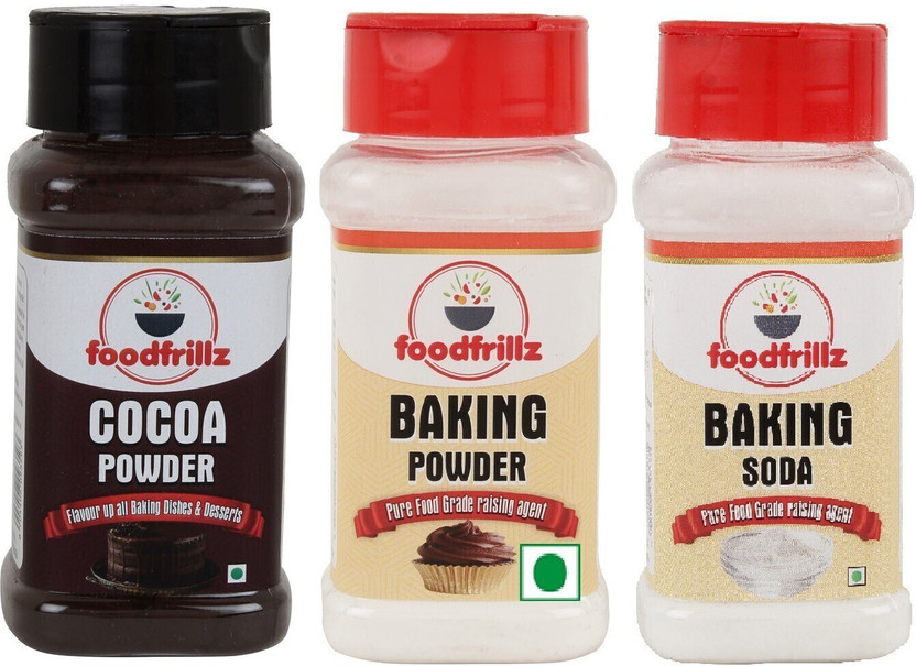 foodfrillz Cocoa , Baking Soda Combo Pack of 3 Baking Powder(3 x 100 g)