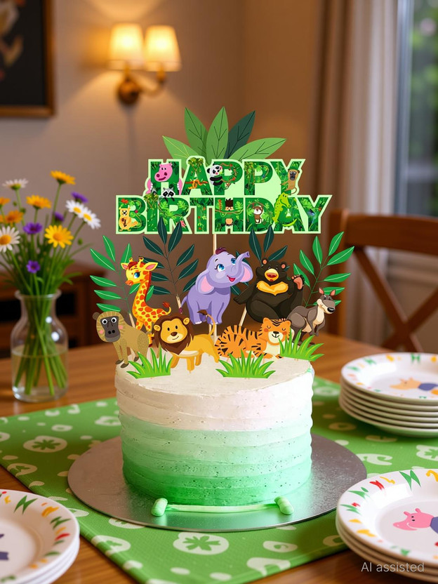 ZYOZI Cupcake Topper(Green Pack of 15)