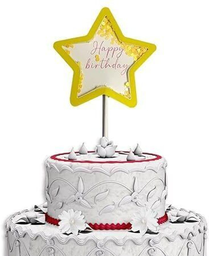PopTheParty Little Twinkle Stars Cake Topper for Baby Shower Wedding Engagement Decoration Edible Cake Topper(Green Pack of 1)