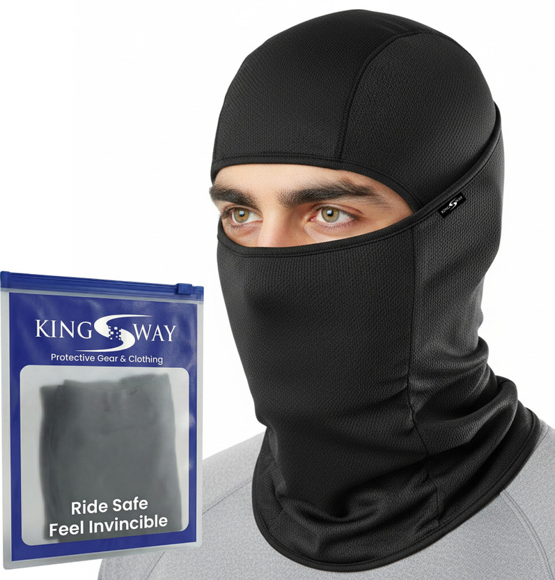 Kingsway Black Bike Face Mask for Men & Women(Size: Free,  Balaclava)