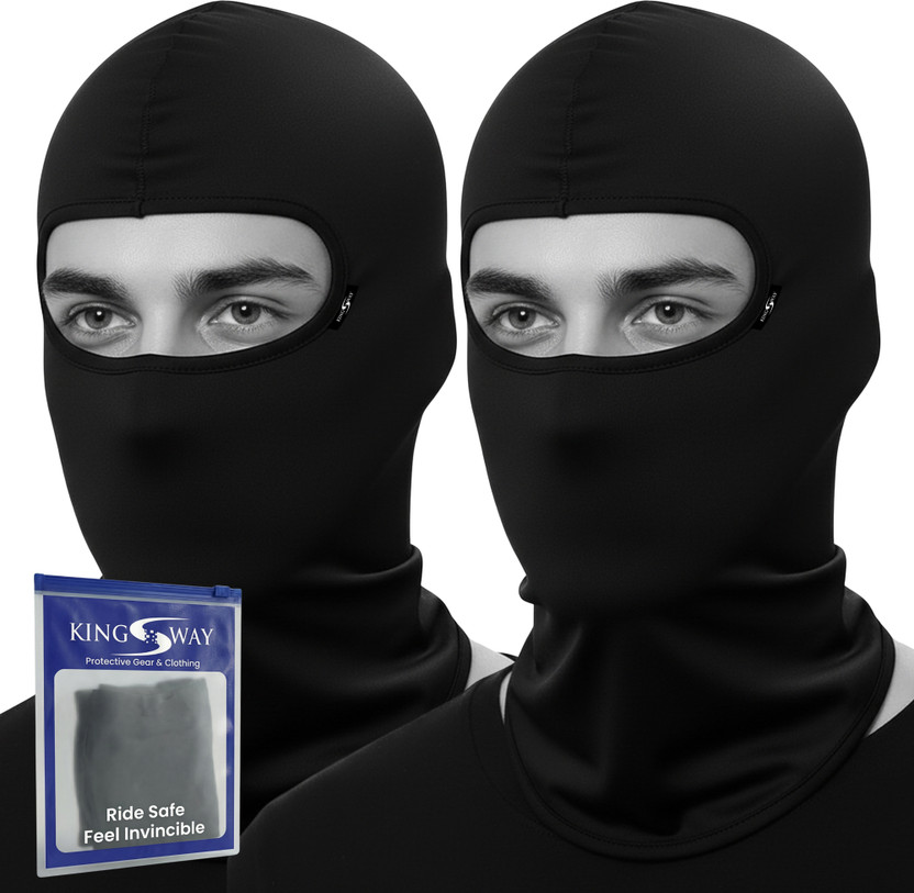 Kingsway Black Bike Face Mask for Men & Women(Size: Free,  Balaclava)