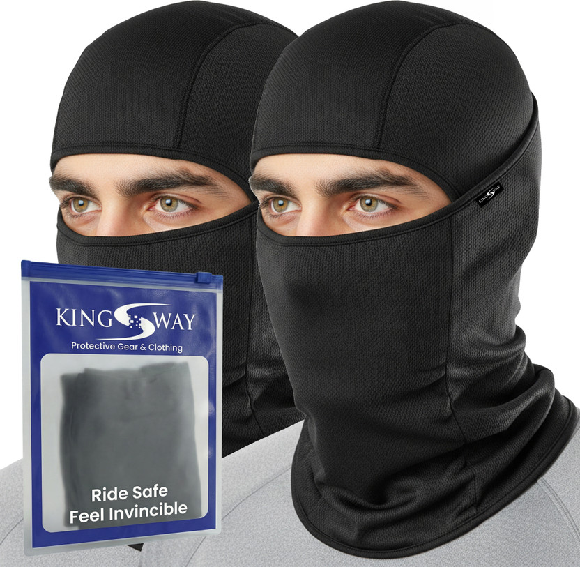Kingsway Black Bike Face Mask for Men & Women(Size: Free,  Balaclava)