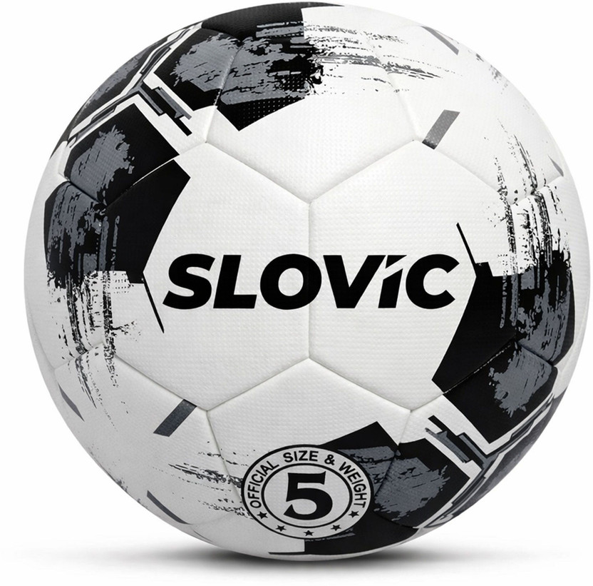 SLOVIC Durable Soccer Ball for Outdoor Play For Kids & Beginners Football - Size: 5(Standard, Pack of 1, Black, White)
