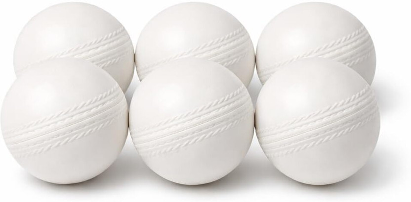 KINEZONE Cricket Practice Balls | Lightweight Cricket Training Equipment Cricket Training Ball(Standard, Pack of 6, White)