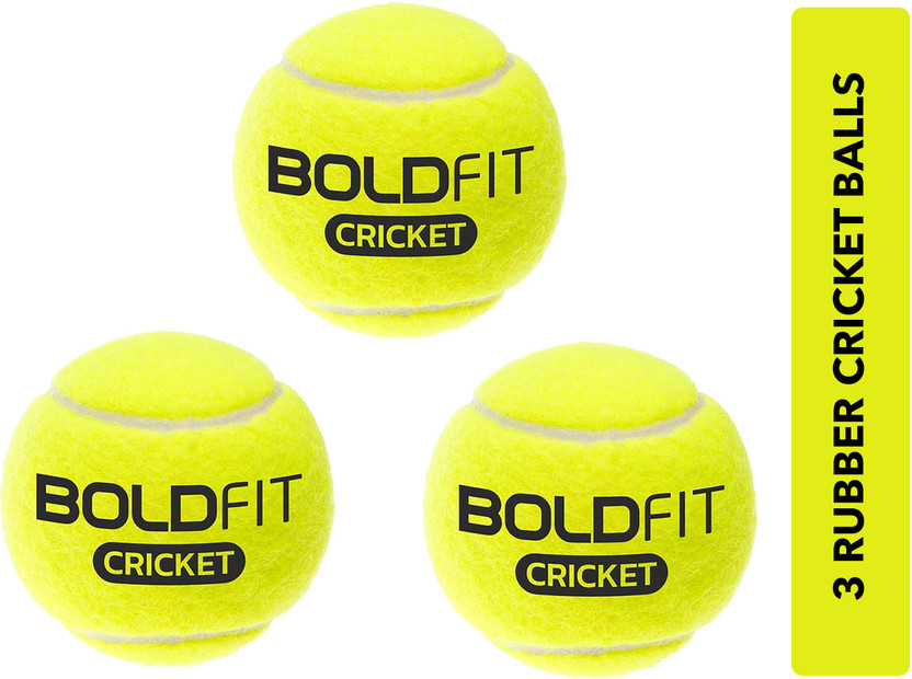 BOLDFIT Tennis Ball Box Cricket Ball Set Pack Green High Bounce Light Weight Soft Combo Tennis Ball(Standard, Pack of 3)