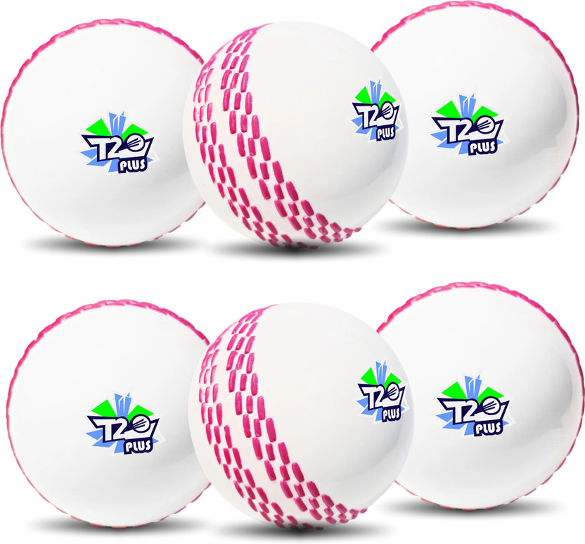 Jaspo T-20 Plus Practice Cricket /Wind Balls for Indoor & Outdoor Street Cricket Synthetic Ball(Standard, Pack of 6, White)